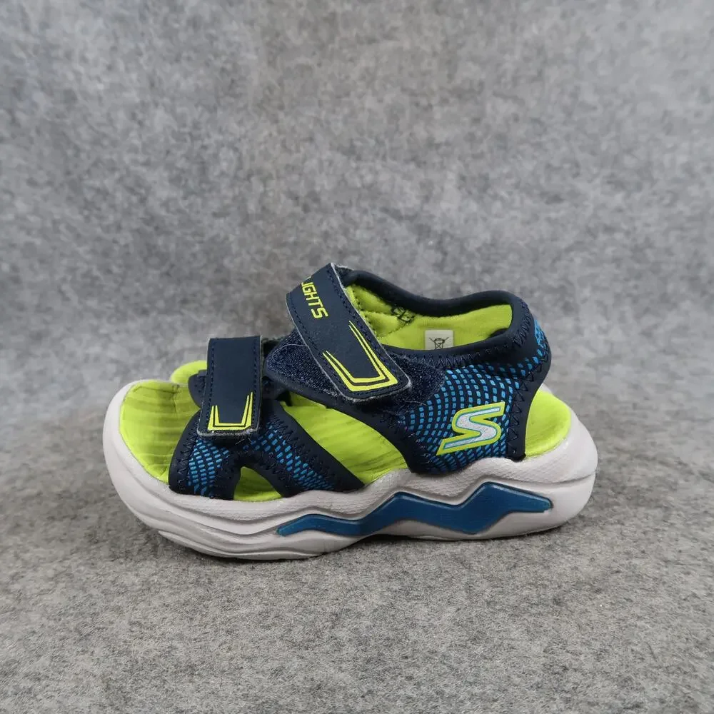Skechers Shoes Toddler Baby 7 Sandals Adjustable Comfort Casual Kids Blue Green